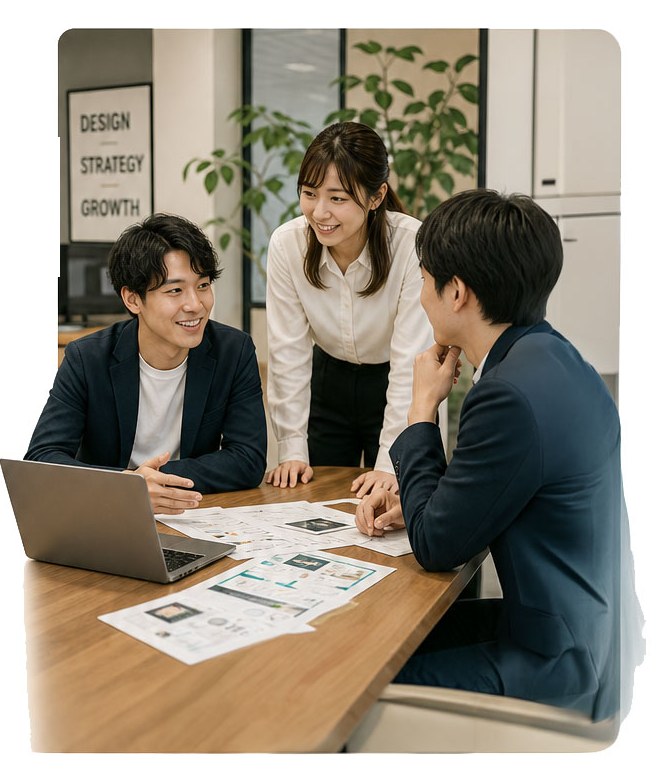 品川区戸越のHumax Webスタッフがお客様とホームページ制作の打ち合わせをする様子